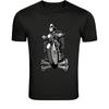 Skeleton Biker Motorcycle T-Shirt - Dark Rider Skull Motorbike