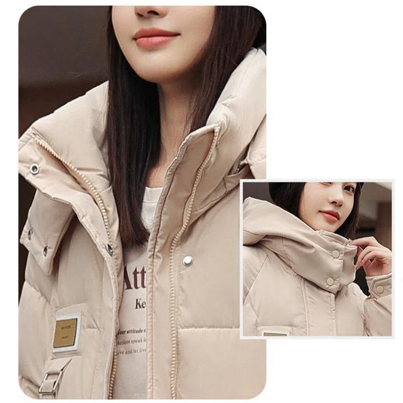 2025 New Winter Long Down Cotton Jacket For Women Zipper Hooded Parkas Coat Female Loose Padded Thicken Warm Snow Wear Jackets