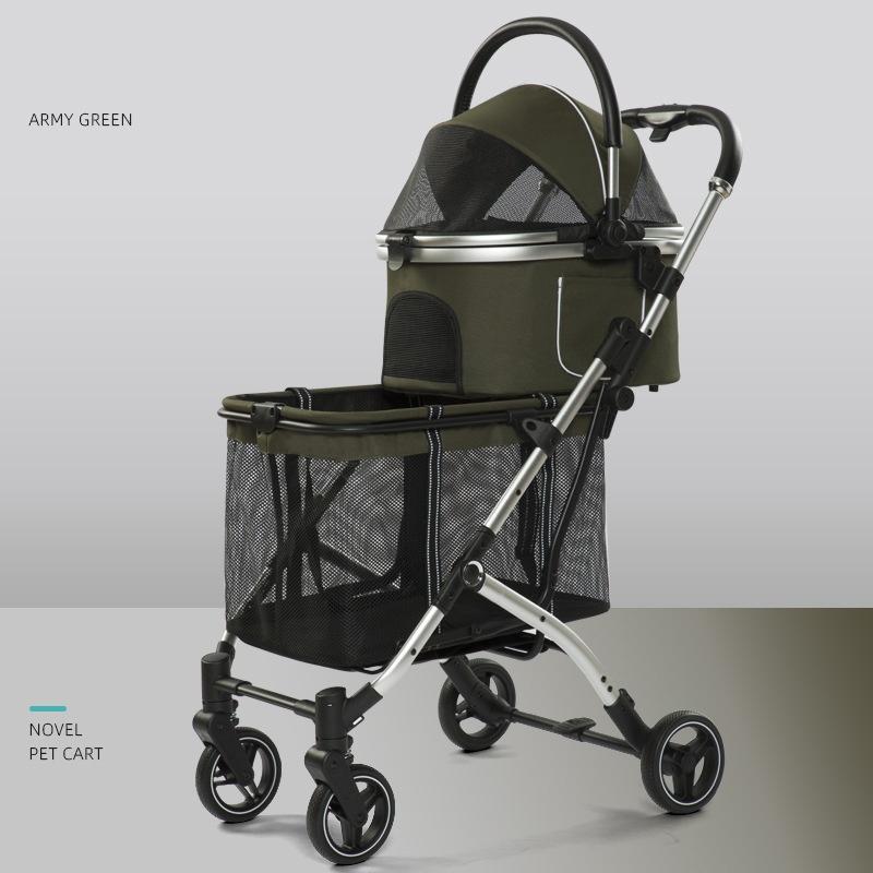 

BOOTEELY Доступны два цвета Тележка для путешествий для домашних животных Съемная двойная дышащая дорожная сумка для собак и кошек M67x49x104cm зелёный