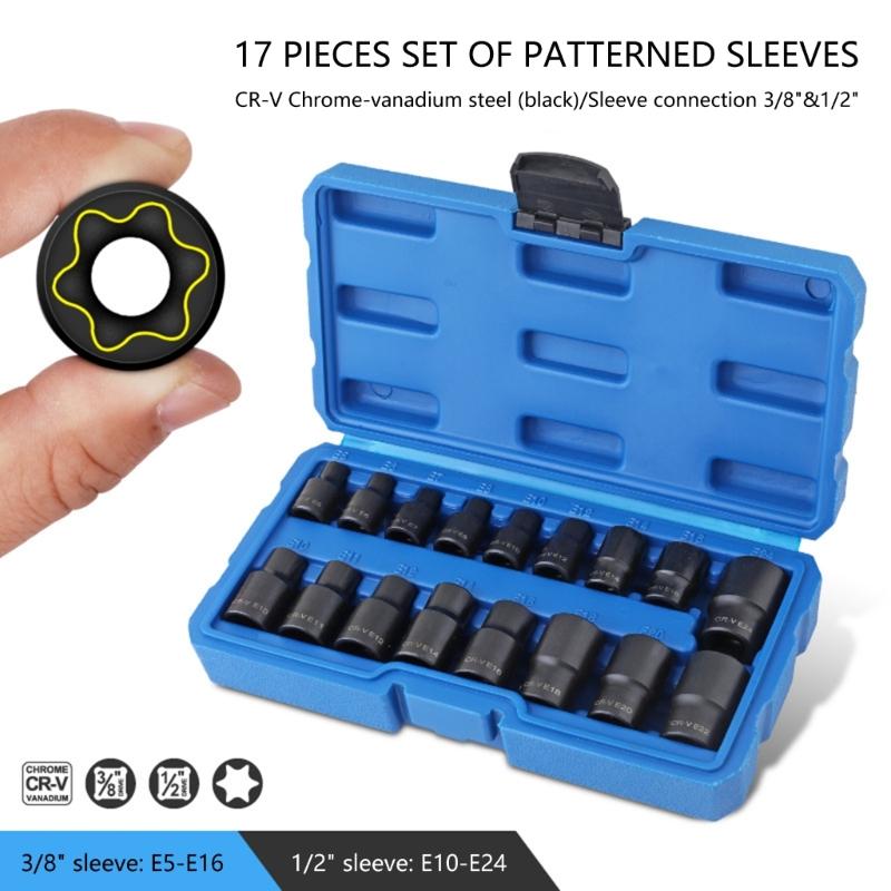  17Pcs Reinforced Nut Driver Set Nut Driver for Impact Drill Deep Nut Driver Set