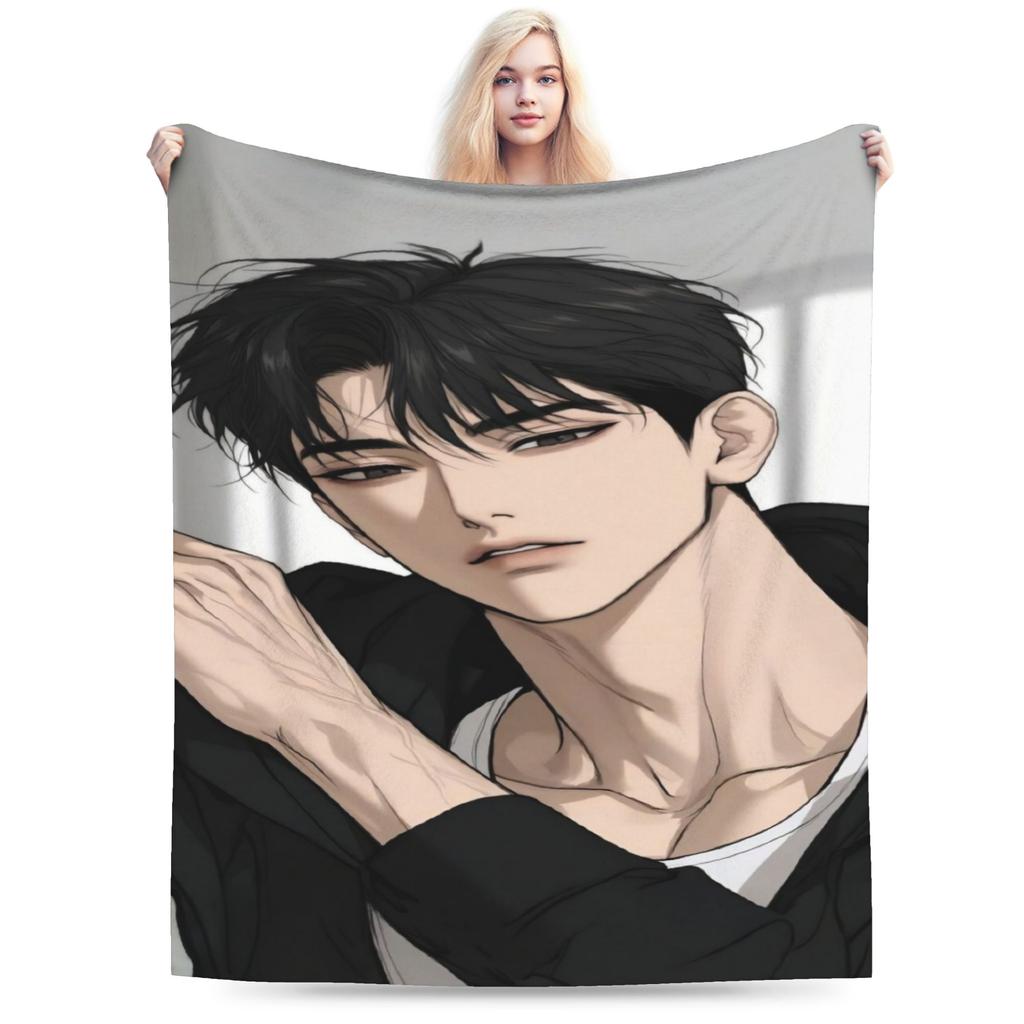 Cozy Joo Jaekyung Anime Blanket Merch Sofa Decorative Throws And Blankets Lightweight Flannel for Office