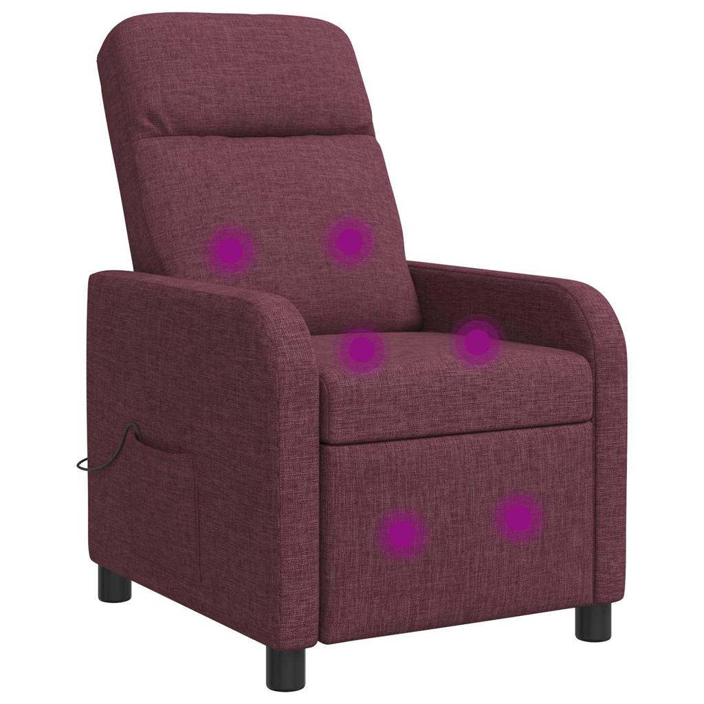 Massage Recliner Chair Purple Fabric