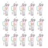 5Pcs Rhinestone Straw Cover Set for Water Bottles Silicone Boot