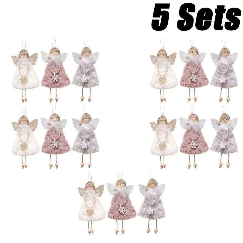 Christmas Decoration Angel Doll Pendant Plush Angel Pendant for Christmas Party New Year Birthday Party Wedding Decoration