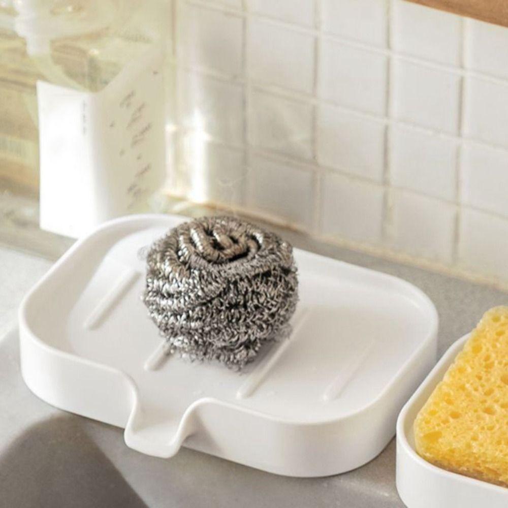 2Pcs Plastic Soap Holder Multi-function Wall Soap Shelf  Kitchen Countertop