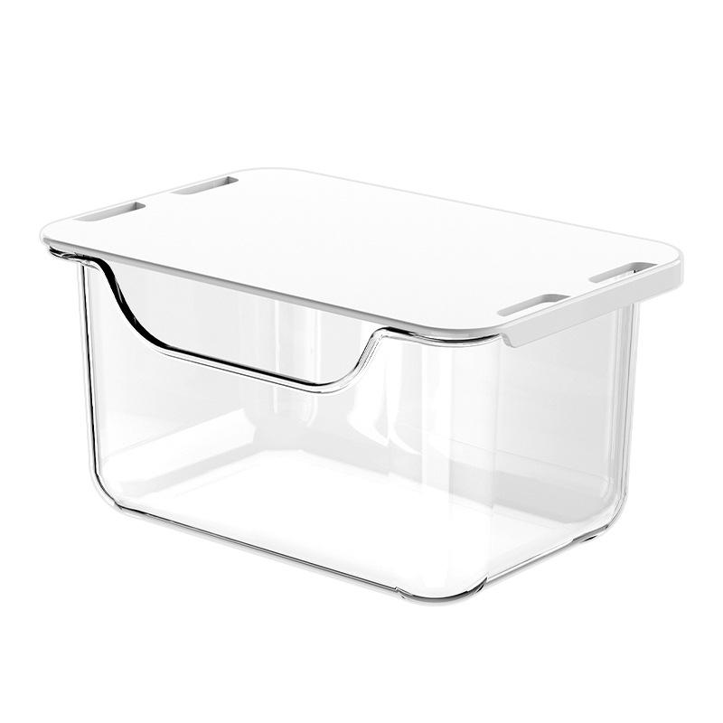 1Pc Drawer Style Storage Box Under The Mirror Cabinet Transparent Bathroom Cotton Stick Makeup Cotton Bathroom Pull-Out Storage
