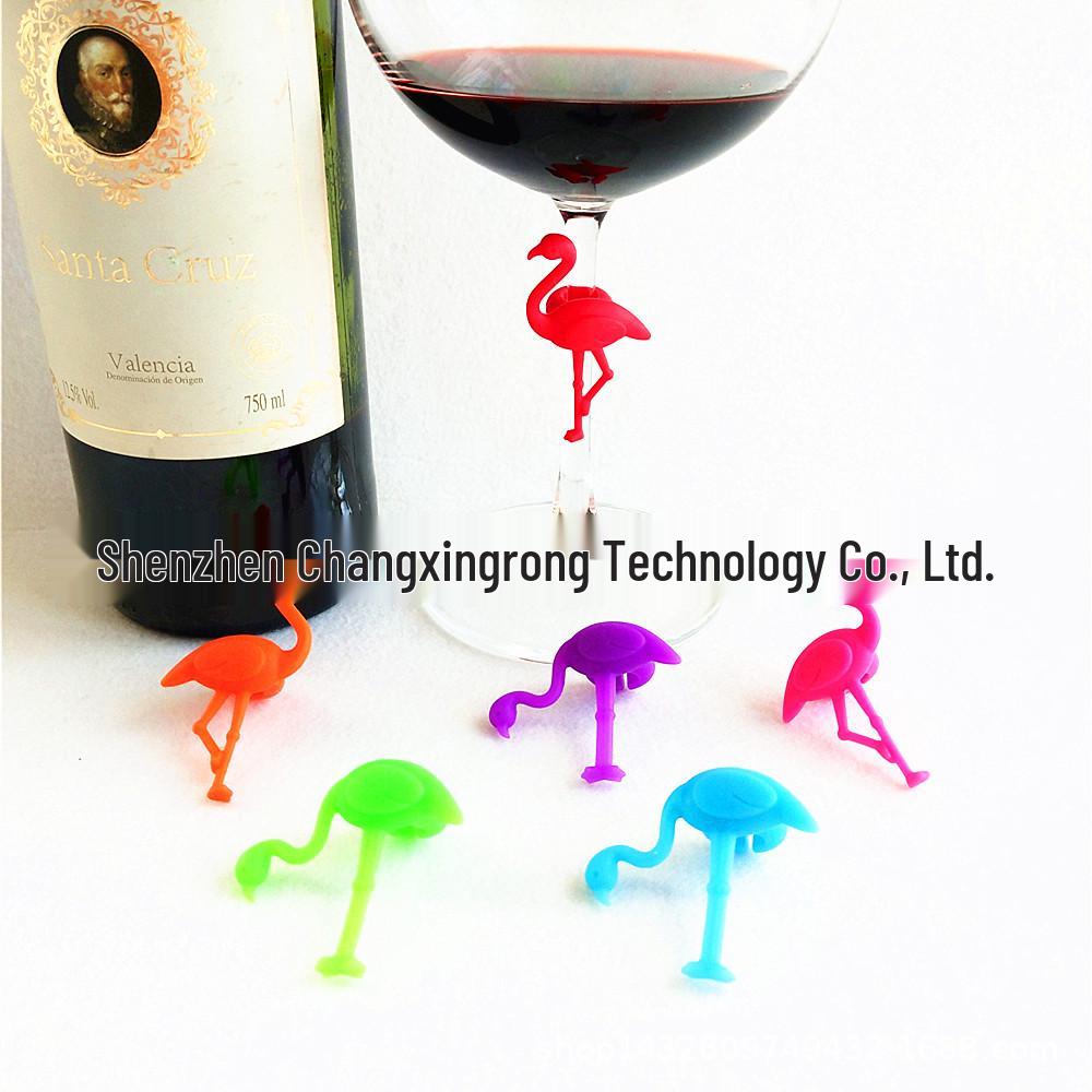 

Силиконовые маркеры для бокалов в виде фламинго Model A 6 Colors Set