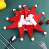 Party Decor Red Santa Hat Tableware Holder Silverware Cutlery Bag Christmas Hat Spoon Fork Bags