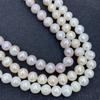 1String, White Purple Yellow Natural Freshwater Pearls, Handmade Near Round Pearl Beads for Jewelry Making DIY Crafts (Beads 9-10mm, Length 36cm)