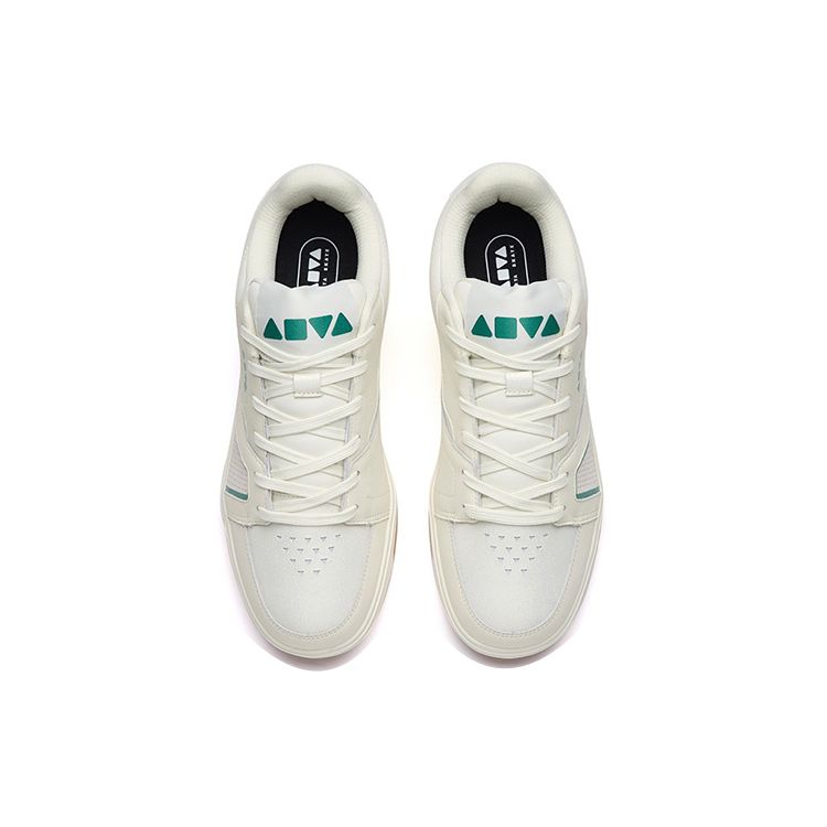 Anta Aoyu Rubber Sole Casual Non-Slip Low-Top Skate Shoes Men Sneakers White Green 112238077-3