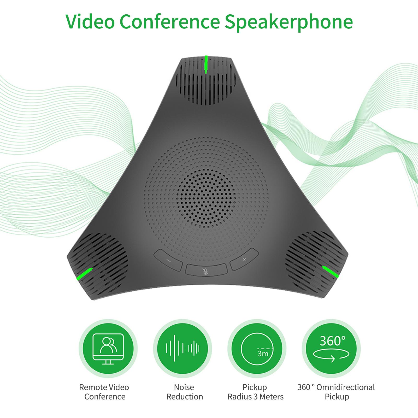 

USB Speakerphone Conference Microphone Omnidirectional Computer Mic 360° Voice Pickup For Skype Video Conference Online Course чорний