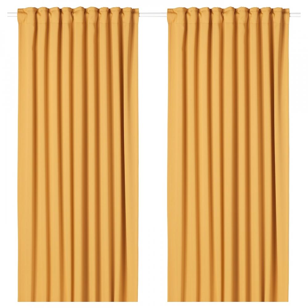 

Затемняющие шторы IKEA MAJGULL, 1 пара желтые 145x250 см