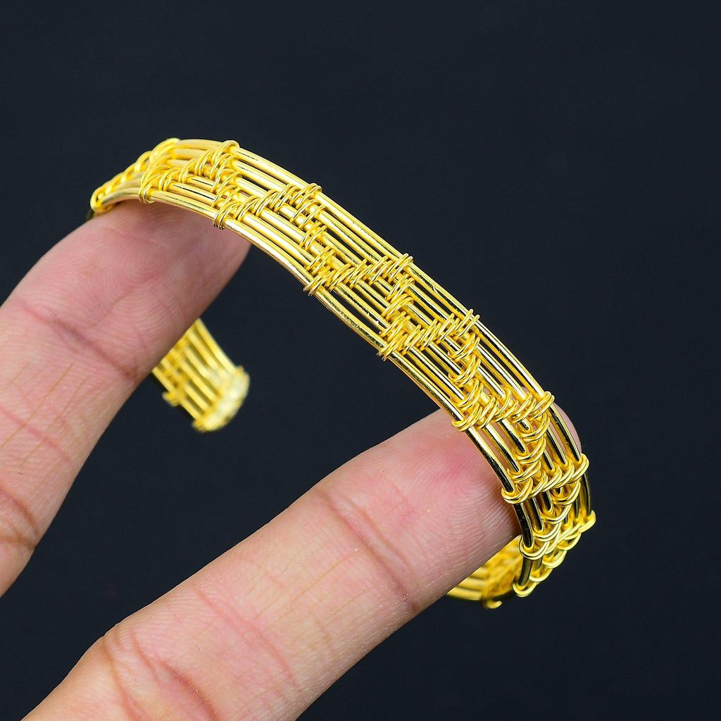 Gold Plated Wire Wrapped Desiogner Bangle