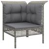 Vidaxl 6-Cz. Garden Lounge Set, Cushions, Grey, Rattan PE