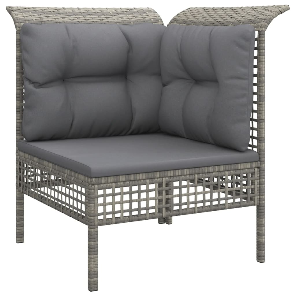 Vidaxl 6-Cz. Garden Lounge Set, Cushions, Grey, Rattan PE