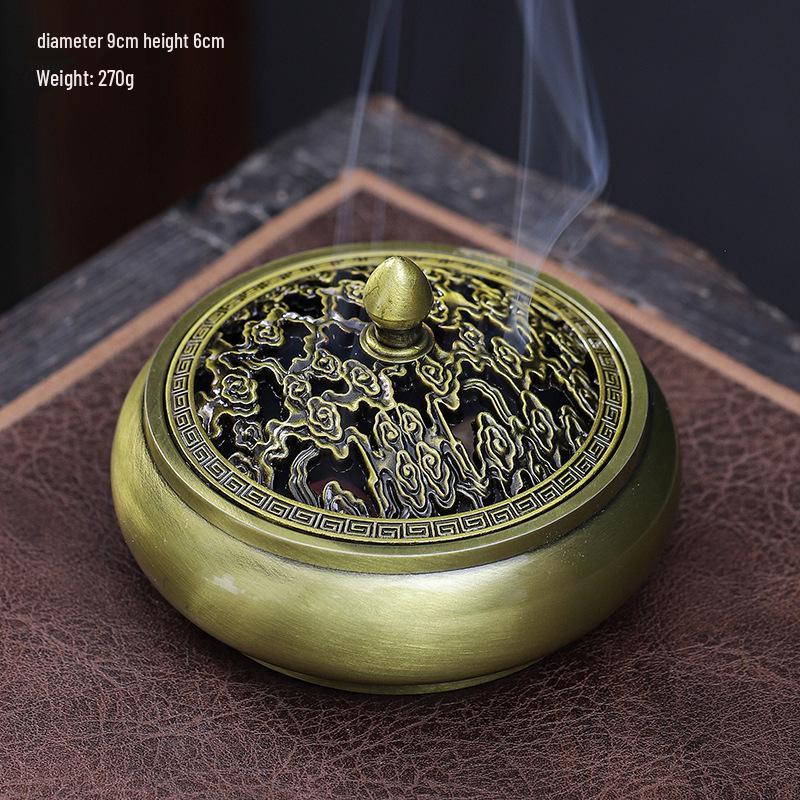 Brass Incense Burner for Sandalwood, Agarwood, and Coils - Perfect for Home, Tea Ceremony, and Indoor Use