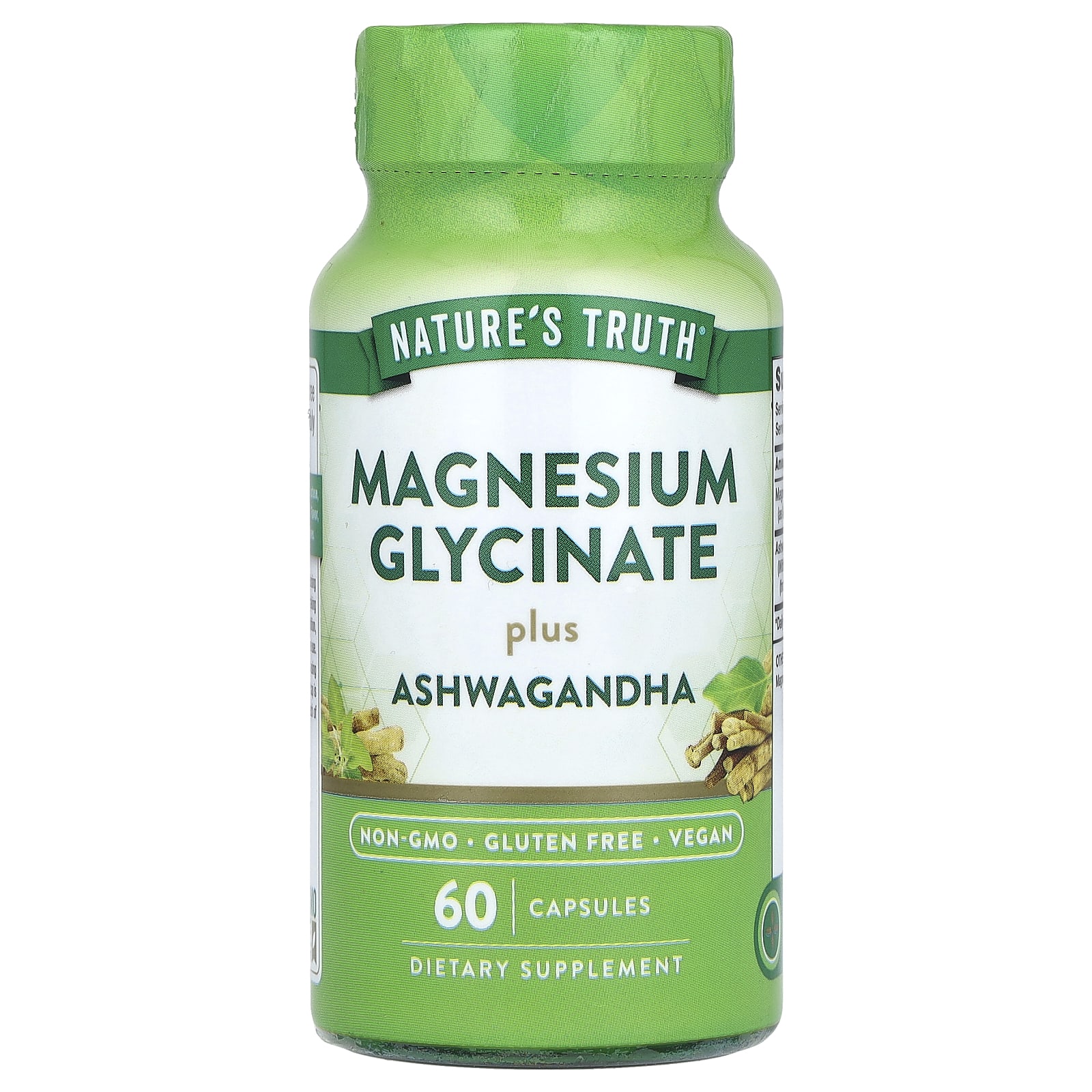 

Nature S Truth, Magnesium Glycinate Plus Ashwagandha, 60 Capsules