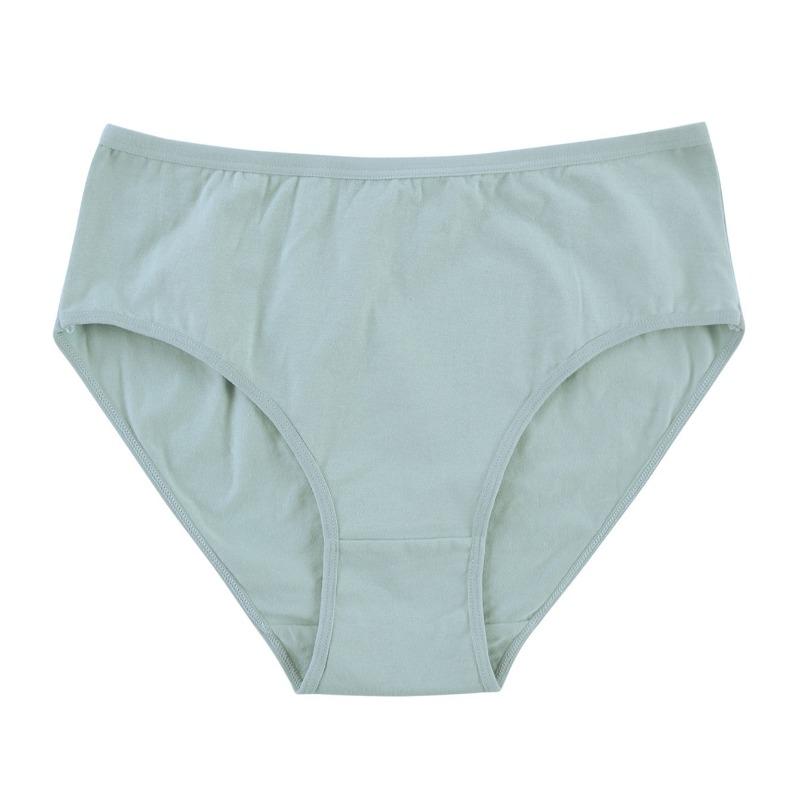Women S High Waist Pure Cotton Solid Color Plus Size Underwear For Ladies