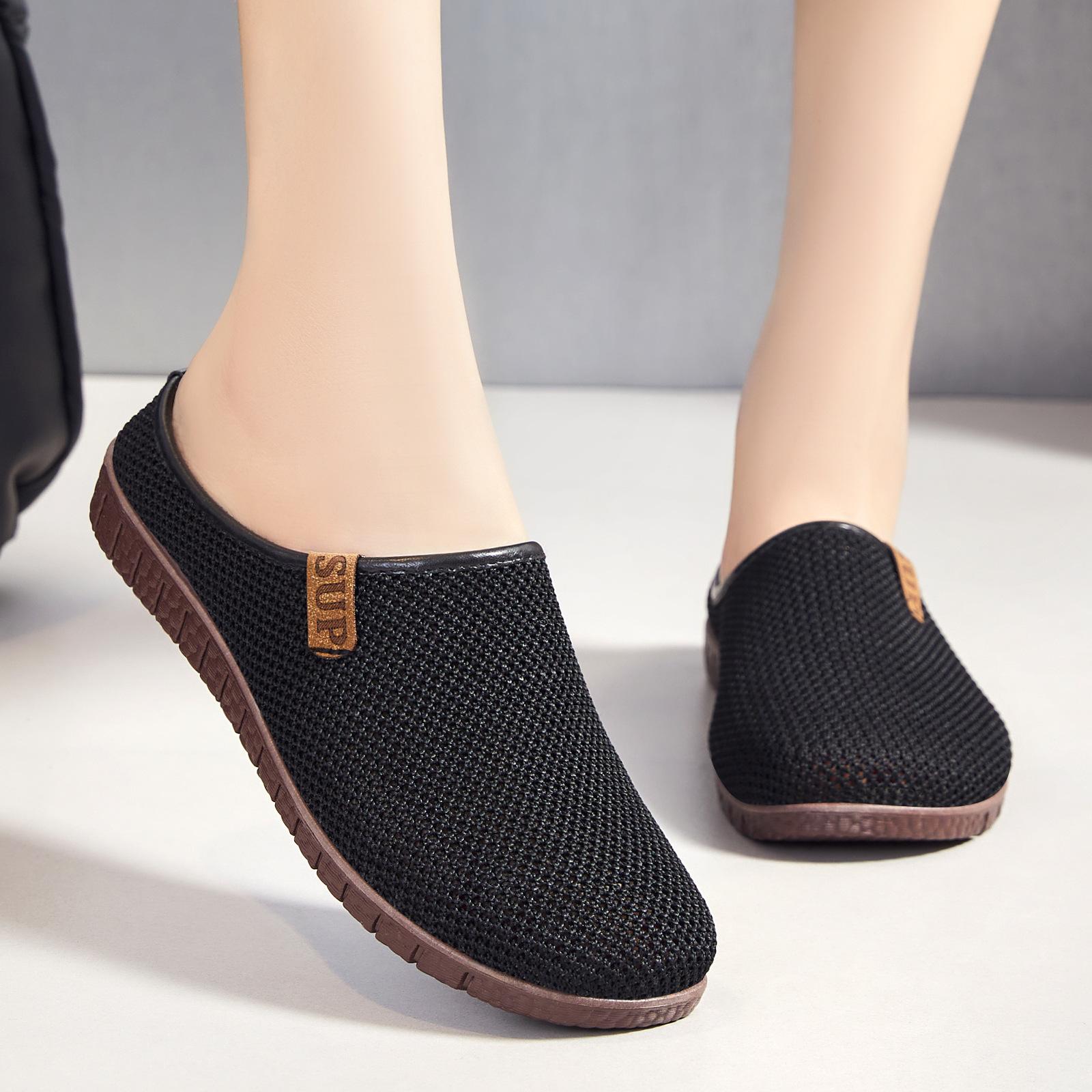 

Women Summer Mesh Closed-Toe Slip-On Backless Clogs Breathable Soft Sole Comfortable Lightweight Casual Shoes for Outdoor Daily Wear 41