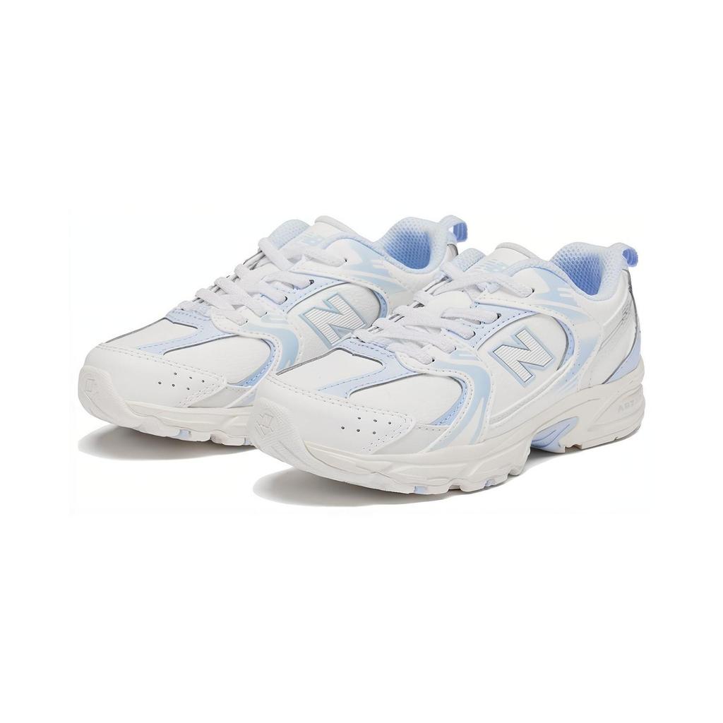 New Balance Abrasion Resistant Low Top Kids Lifestyle Shoes White Blue Children Aged 3 7 Years Old PZ530WS