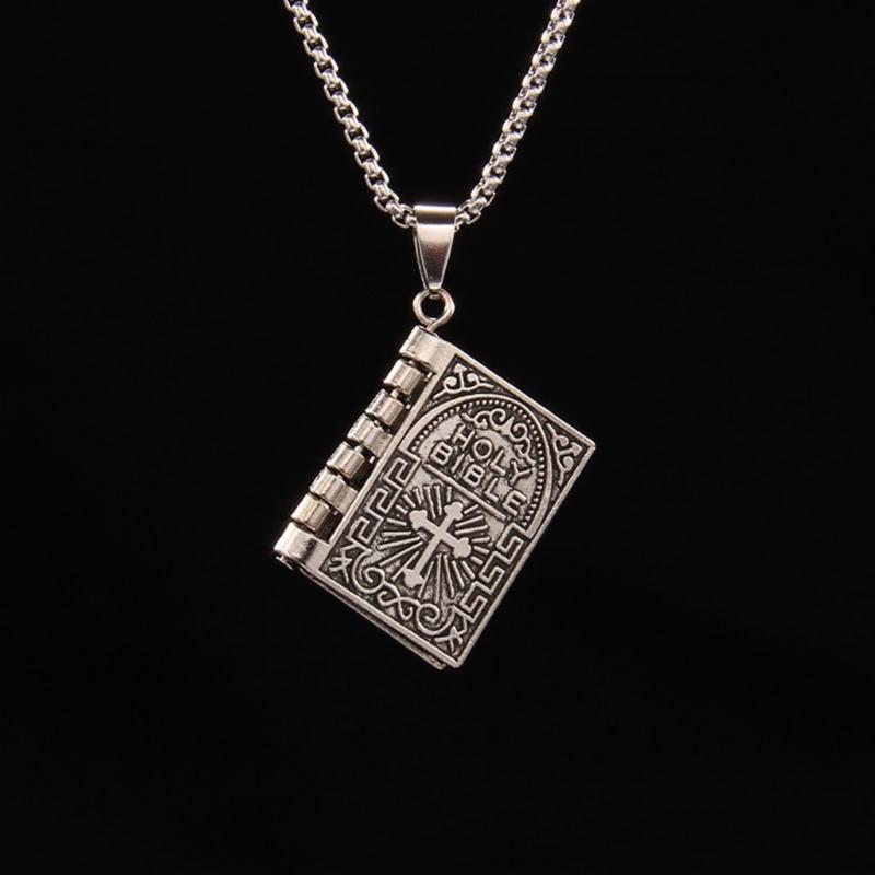 European American Cross-symbol Clavicle Chain Bible Religious Necklace Men's Trend Light Luxury Women Niche Necklace