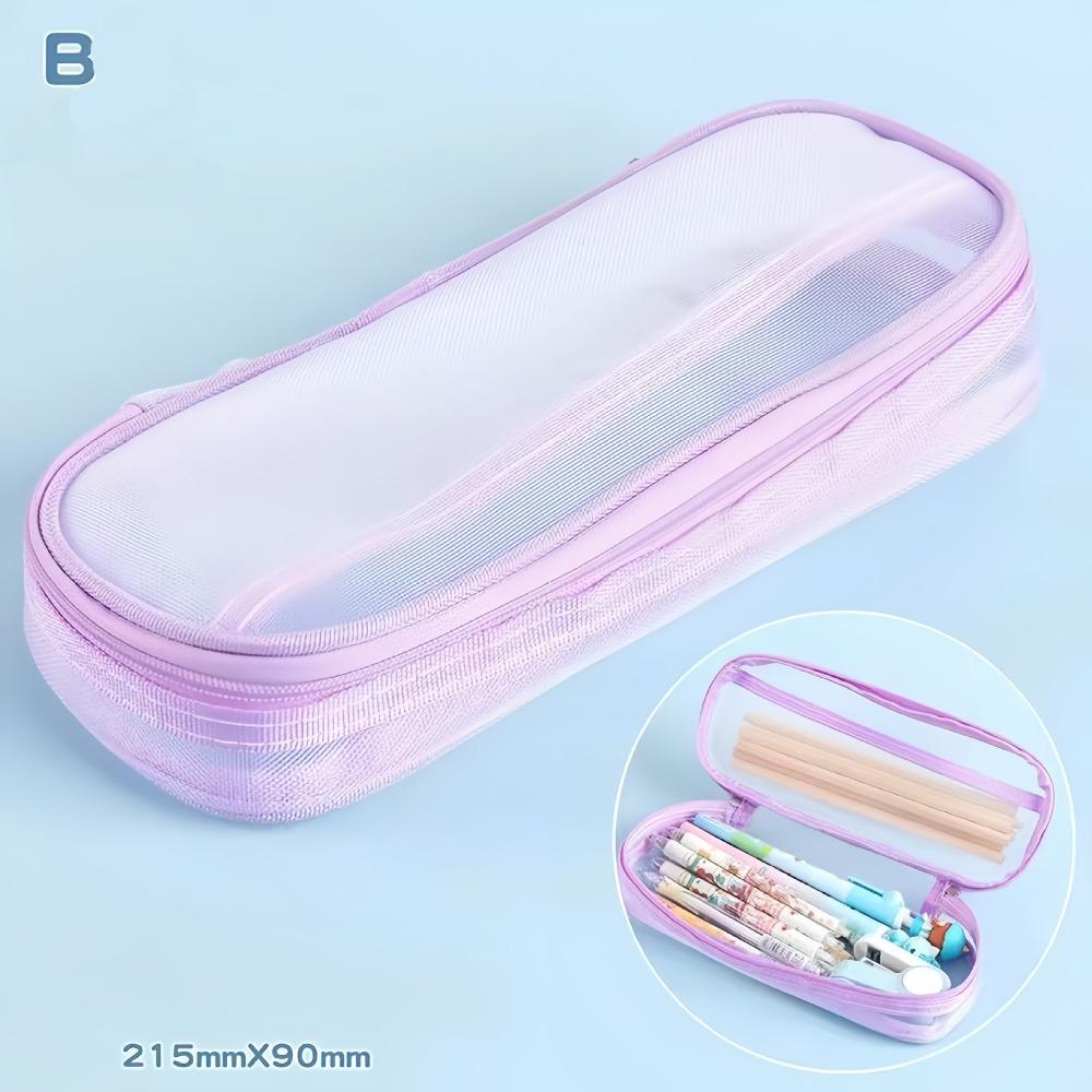 Lightweight Mesh Pencil Case Large Capacity Aesthetic Bag  Student Stationary