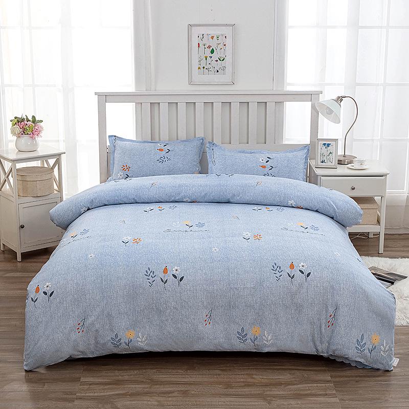 Flannel Duvet Cover Set - Single Piece for Dormitory Bunk Bed, Includes Pillowcase & Double Duvet Cover