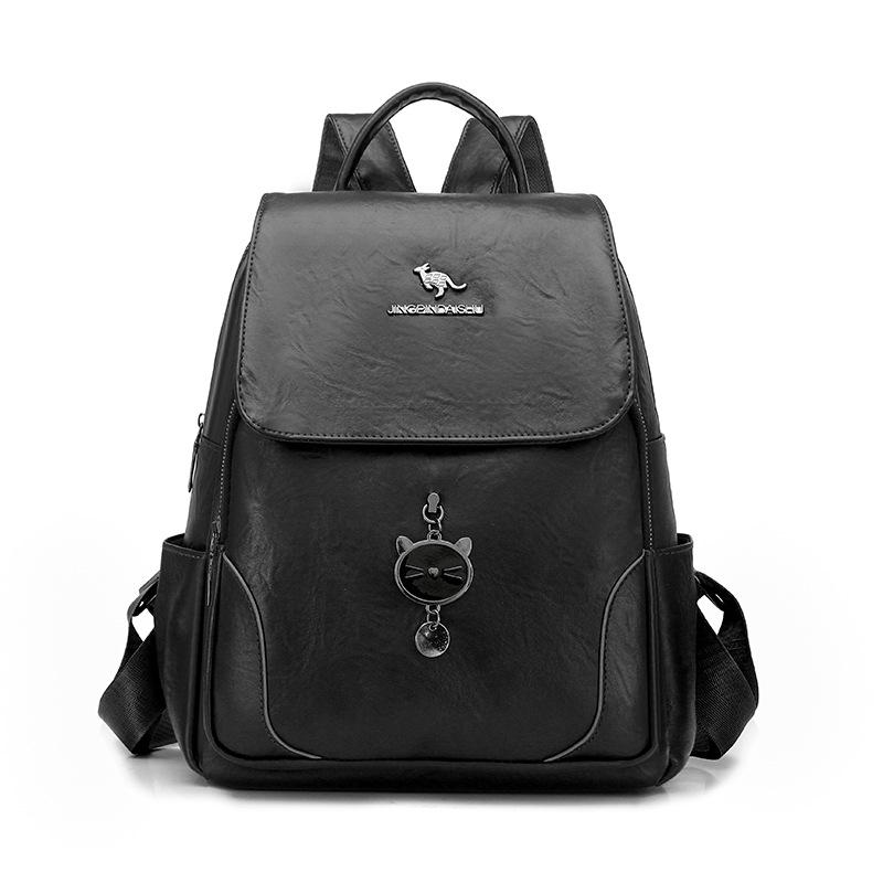 Umwandelbarer Klappen-Rucksack-Tasche mit Seitentaschen, lässiger Faux-Leder-Tagesrucksack für Damen, für den täglichen Gebrauch