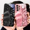 Leopard Print Diamond For Samsung Galaxy S23 U Ltra 24 Plus S20 21 FE S25 Ultra A70 A72 73 51 52 53 Tempered Glass Phone Case