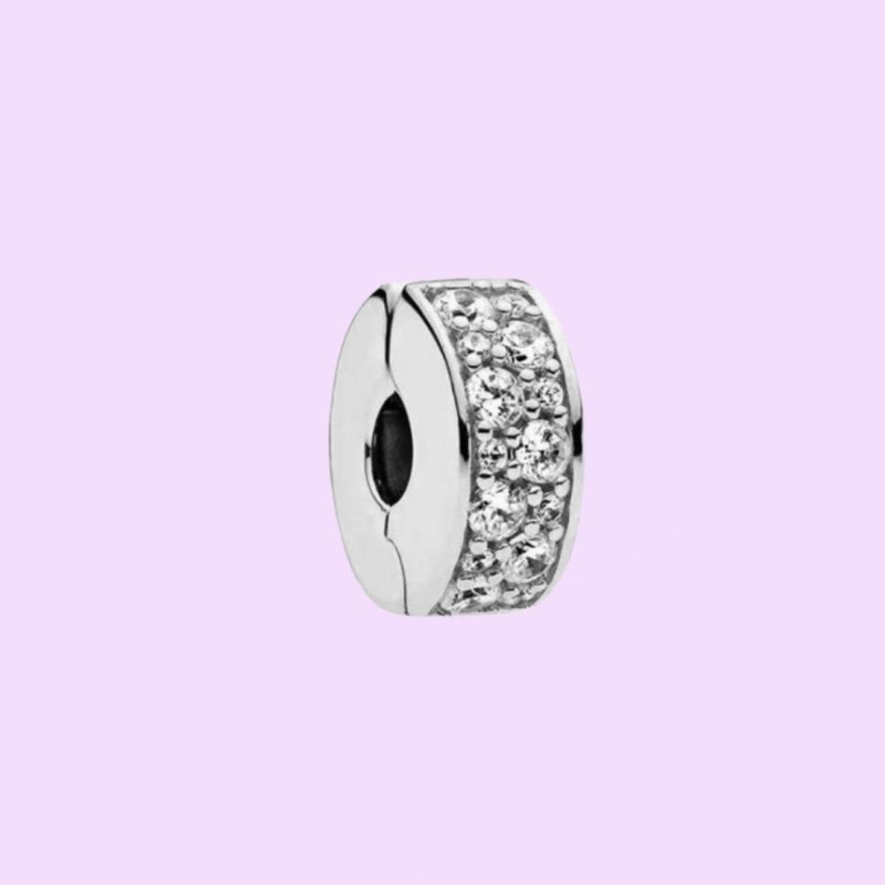 Perles en argent sterling S925 avec sertissage pavé, adaptées à la fabrication de bracelets pour femmes, bijoux d'anniversaire, cadeaux, avec pochette en tissu