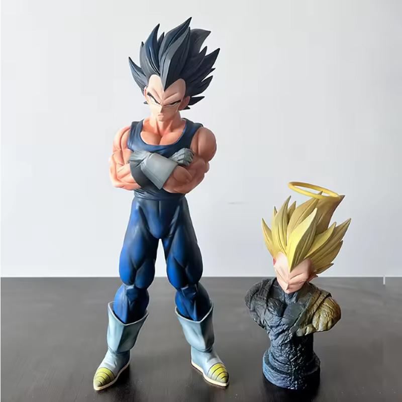 New Dragon Ball Z Majin Vegeta Figure Replace Head Vegeta Super Saiyan Action Figures 27cm/10.63inch Collection Model Toys Gift