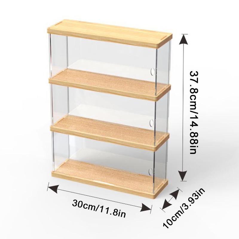 Klares Display-Regalgehäuse, Ausstellungsständer, 2/3-lagiges Lagerregal für Dekoration, Actionfiguren, Sammlerstücke, Spielzeug