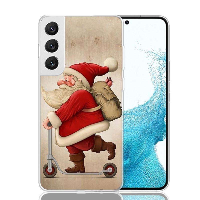 Christmas Santa Claus Present Phone Case For Samsung Galaxy S25 S24 S23 S22 S21 FE S20 Ultra S10 Plus Art Customized Coque Capa