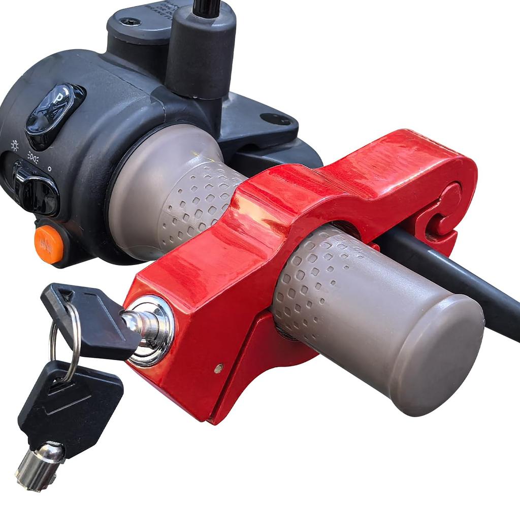 Socpuro Motorcycle Handlebar Grip Diameter Moped Grip Easy Aluminum for and Small Brake Lever Includes 2 Keys Lock, Anti-Theft, 27-38mm, Universal,