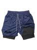 Men's 2-in-1 Running Shorts with RUN Print - Gym Workout Quick Dry Compression Sport Shorts for Fitness Jogging 00432