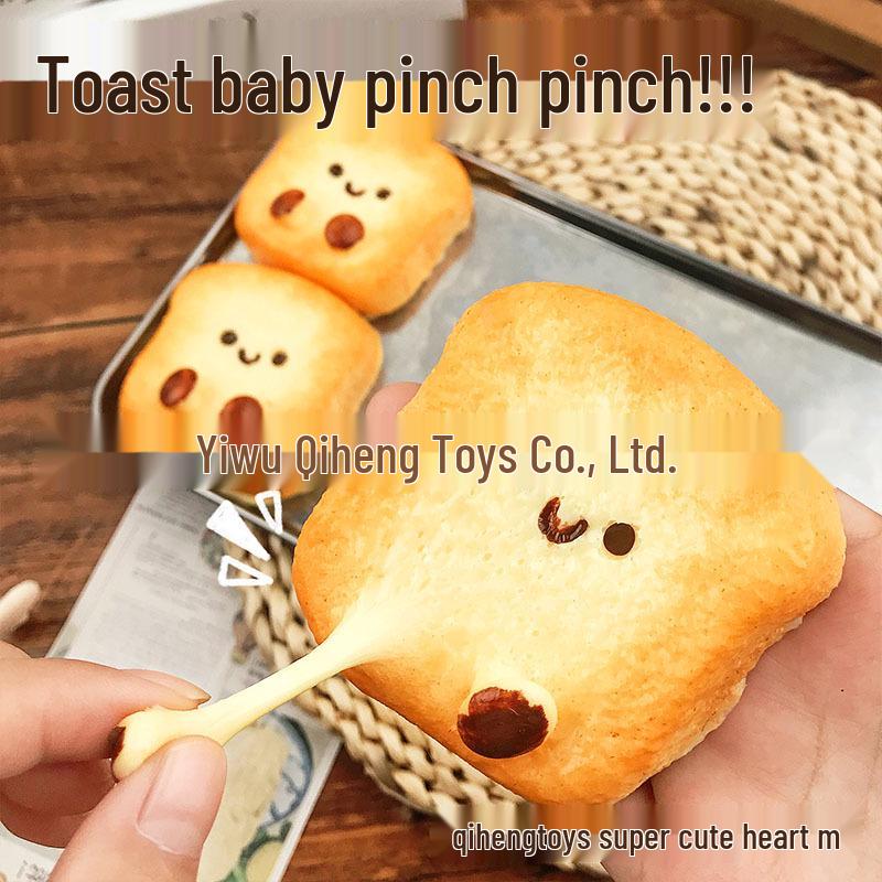 

Silicone Squeeze Slow Rebound Toast Toy - Stress Relief Bread Simulation Bun Baby