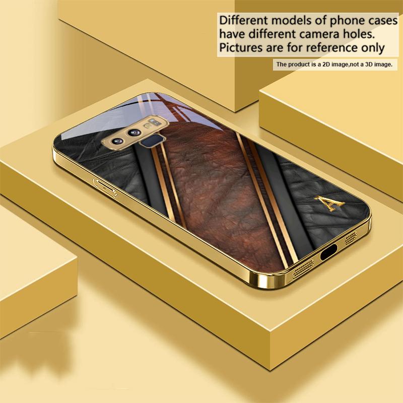 Brilliant golden letters For Samsung A 01 52S A04 A05S A10 A12 13 22 23 24 36 42 M02 Note 10 20Ultra 8 9 Golden glass phone case