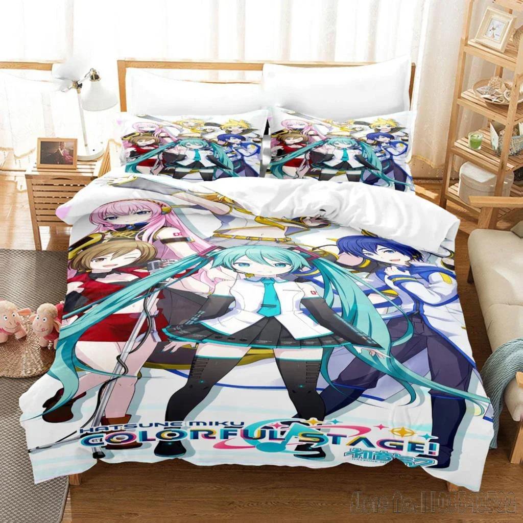 Anime Quilt Set Hatsune Duvet Cover Set HD Comforter Cover for Kids Bedding Sets Bedclothes Bedroom Decor
