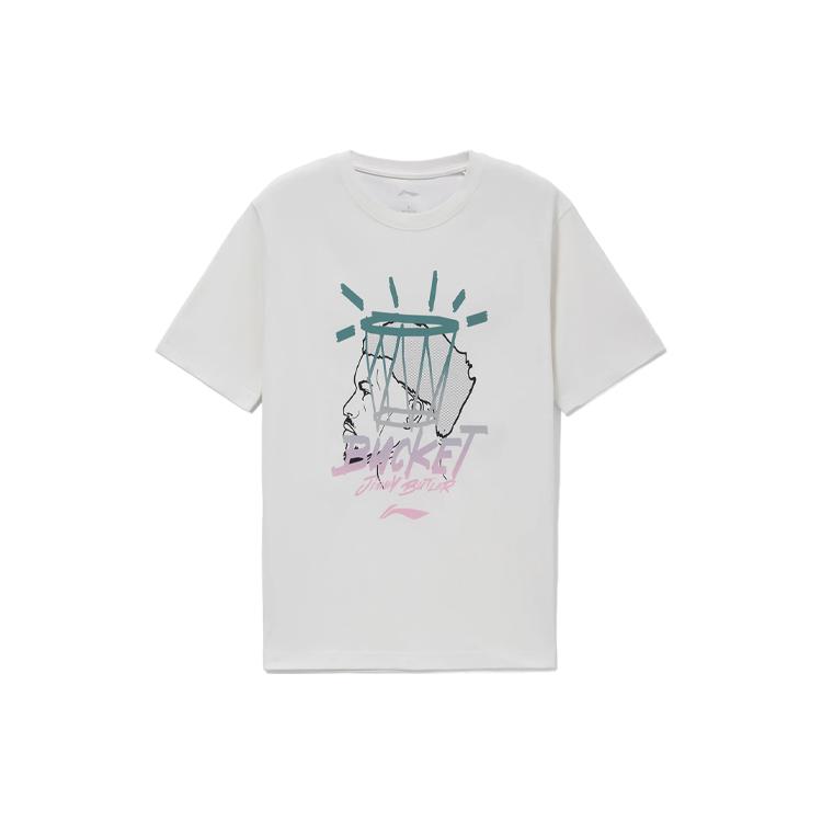 Li Ning Professional Basketball Collection Sports Basketball Collection T Shirt Men s White AHSS023-2 L