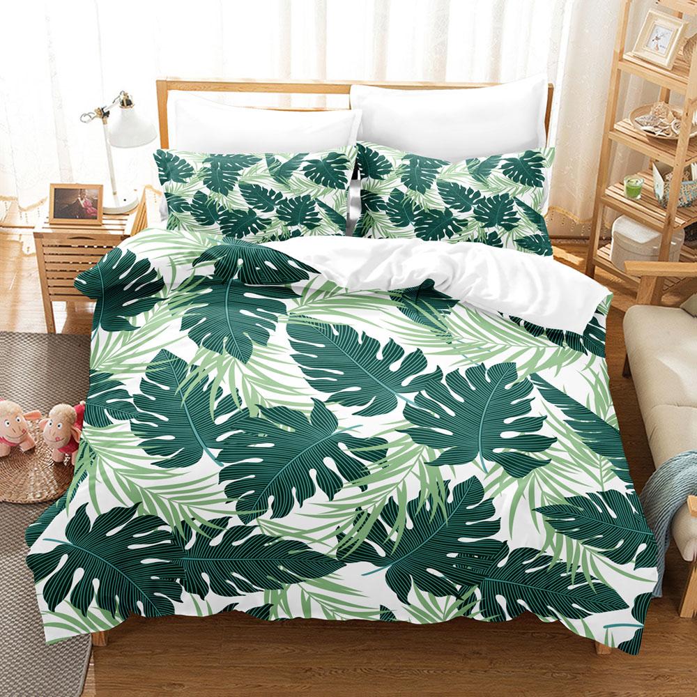 Floral Bedding Set 3D Printed Nature Beauty Duvet Cover Set Soft Skin-Friendly Single Double King Size for Adult Home Textiles