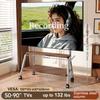 Mobile TV Stand Rolling TV Cart with Wheels for Most 32-90 Inch TV Stand with Double Wooden Shelf Height Adjustable Heavy-Duty