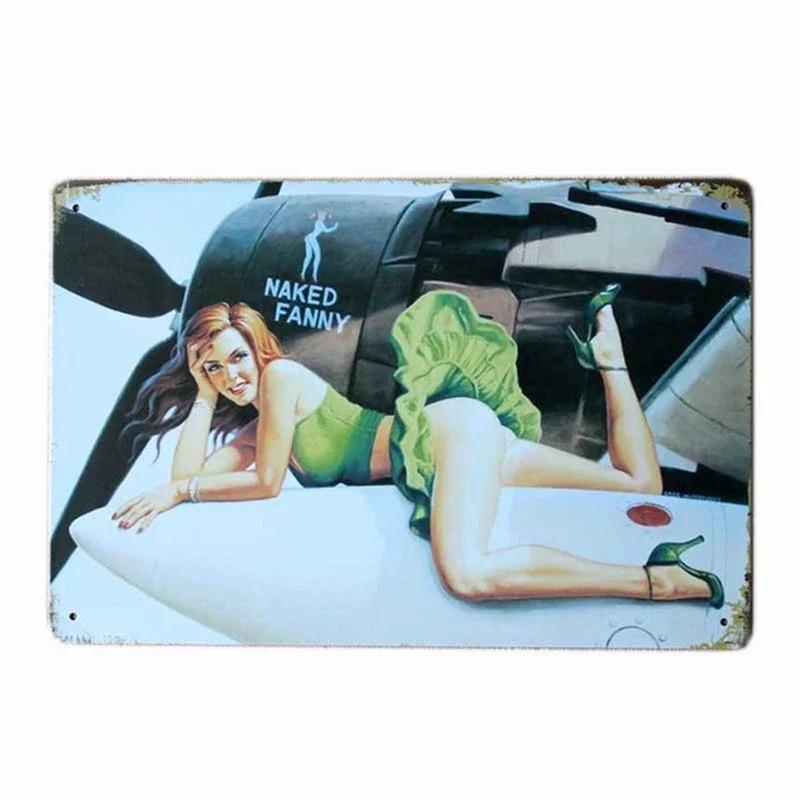 Sexy Girls Europe Beauties Poster Metal Iron Sign Art Paintings Bar Pub Garage Home Decoration Retro Tin Sign Craft Plate Plaque
