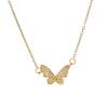 2026 Sparkling Full Zircon Butterfly Necklace - Gold Plated Titanium Steel Delicate Collarbone Chain for Women Fairy Jewelry