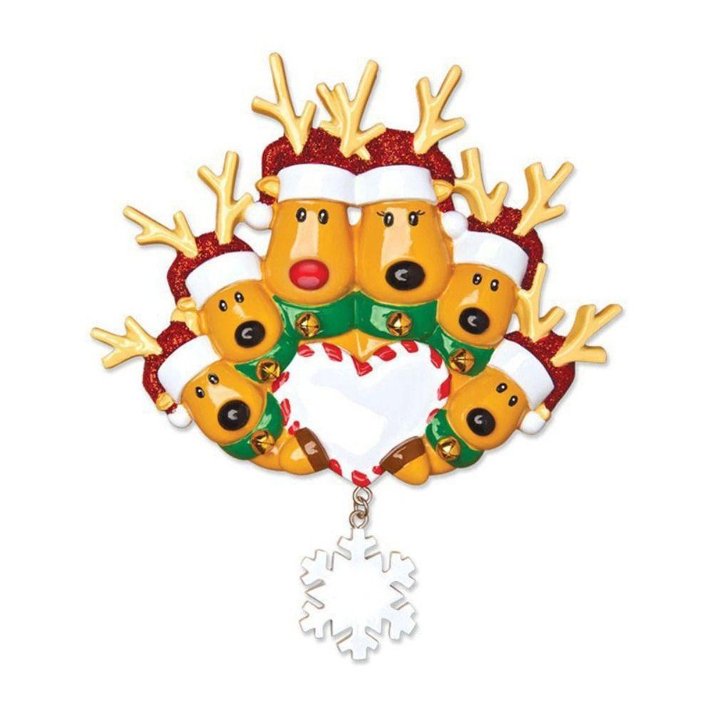 PVC Elk Deer Family Ornament Decorative Reindeer Family Pendant Cute   Christmas Tree