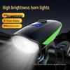 Rechargeable Front Bike Light with Horn - Powerful Night Riding LED Safety Light for Mountain Bikes