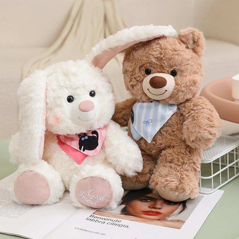 New Bear Dog Rabbit Plush Toys High Quality Good Night Bear Dog Rabbit Plush Toys High Quality Cozy Sweet Adorable Gift