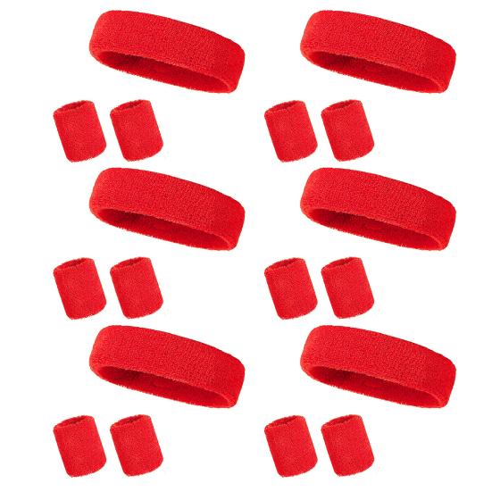 

Набор браслетов с повязкой на голову. Отличная эластичность. Поглощение мягкой воды. Сплошной цвет. Противоскользящий. красный