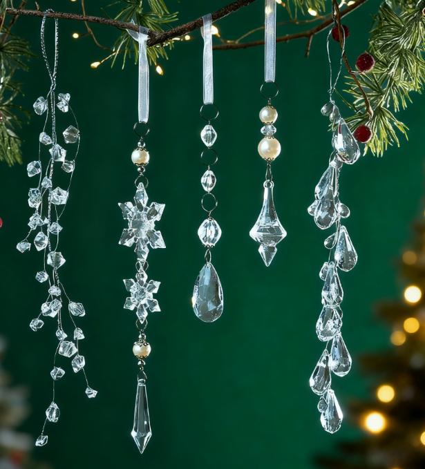 Christmas Tree Decoration Pendant Christmas Transparent Pendant Decoration Elegant For Festivals And Parties Acrylic