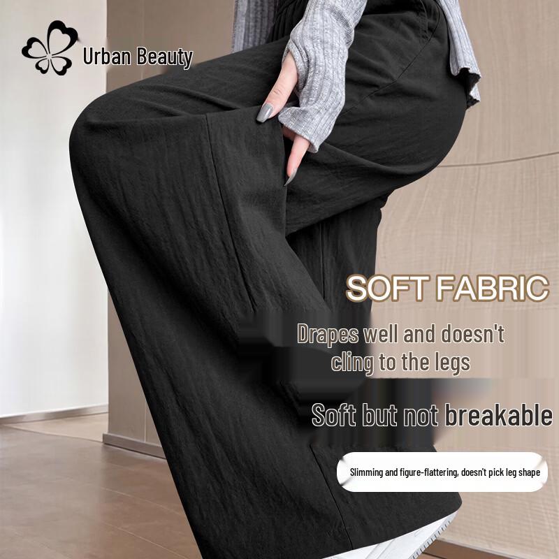 Women s Summer Ice Silk Wide-Leg Pants M