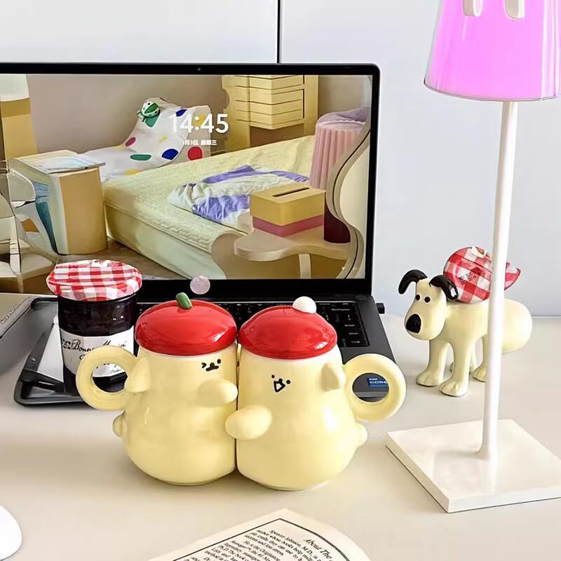 Креативная керамическая кружка для пары Chang Baosen с крышкой, 360 мл